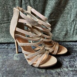 Elegant Strappy Gold Heels
